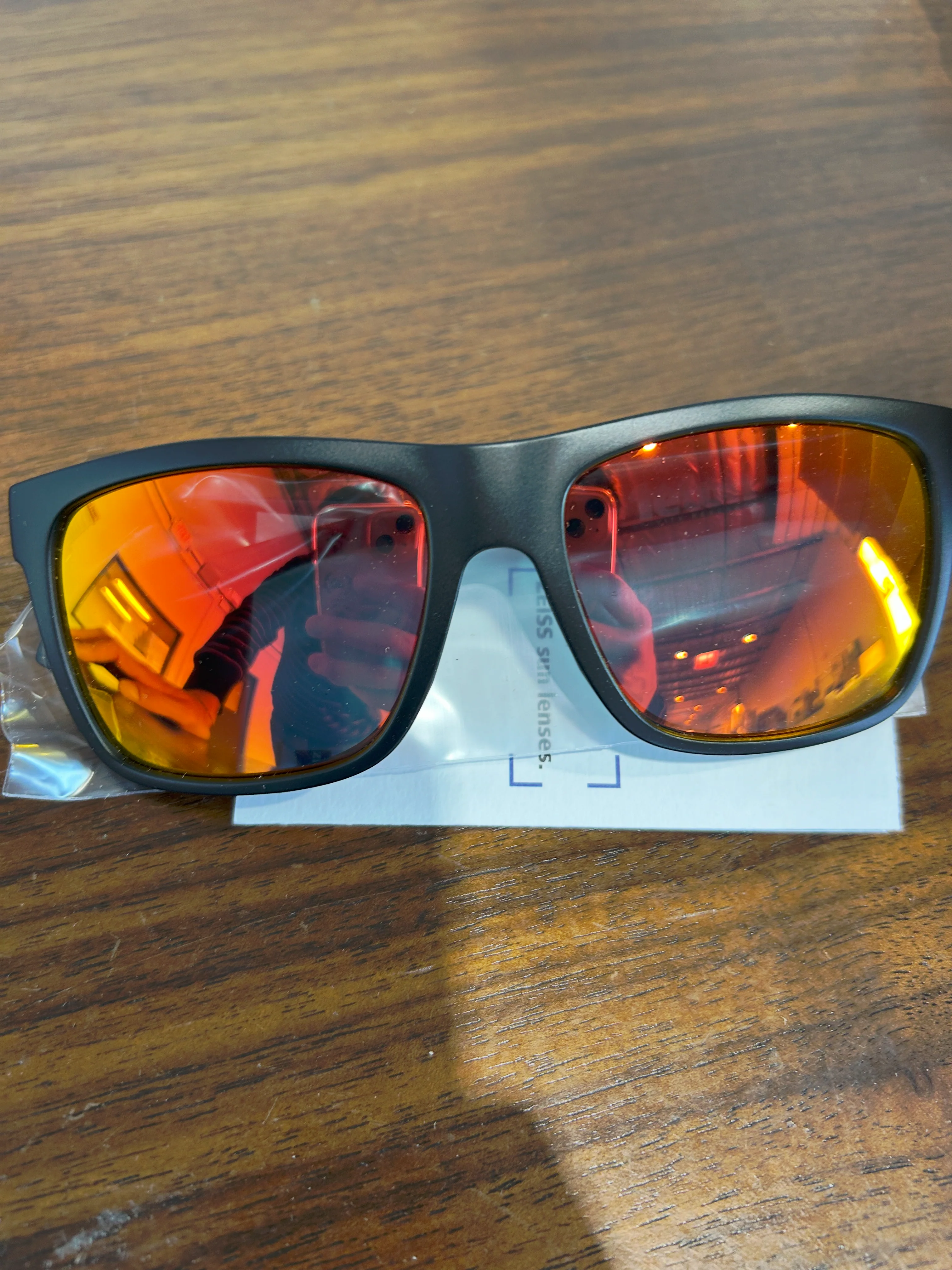 Black Polar Smoke Glasses (Red)